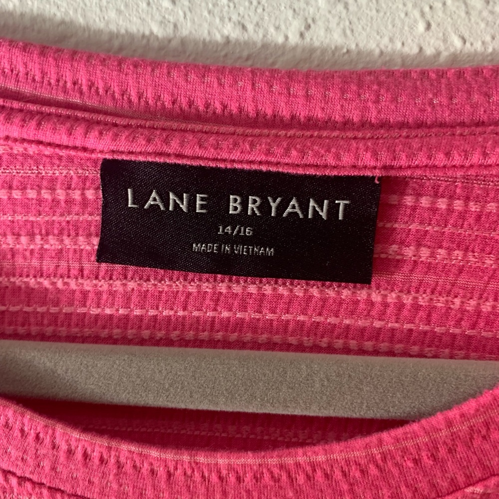 Lane Bryant (2 tops)Blue and White Striped Top and Pink Pinstriped Top - Picture 4 of 16
